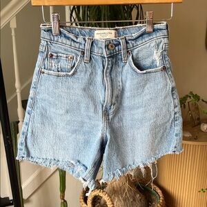 Abercrombie & Fitch The Dad Short High Rise 24 00 Light Wash Denim Cutoff Shorts